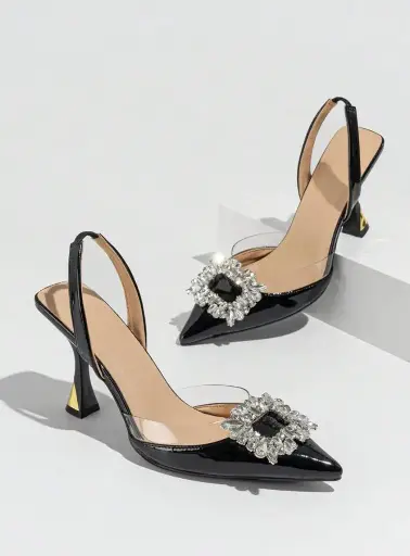 Women's Satin High Heel Pointed Toe Stiletto Heel