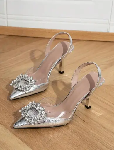 Women's Satin High Heel Pointed Toe Stiletto Heel