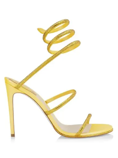 Women's Golden Crystal-embellished Sandals