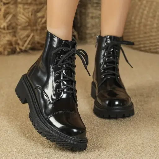 Women's Synthetic Leather Ankle Boots | High Ankle Length Casual Boots for Girls